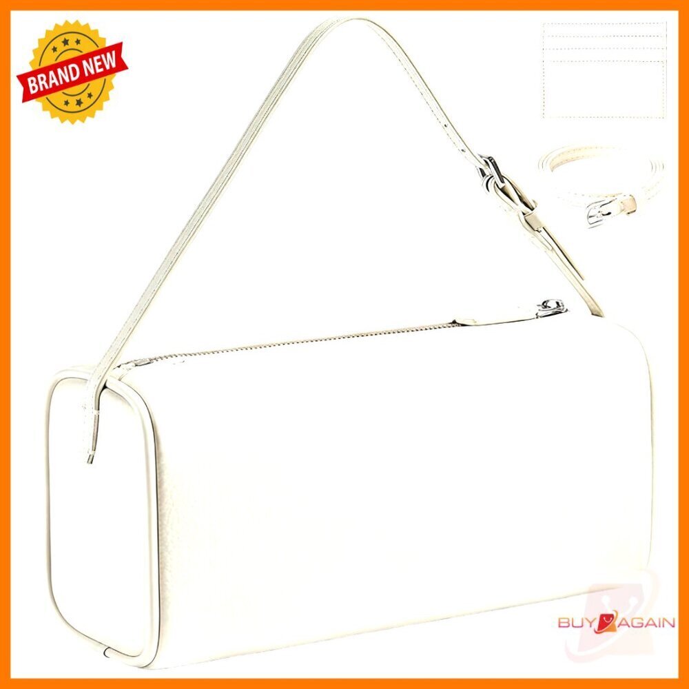 Genuine Leather Barrel Hobo Bag Adjustable Strap Crossbody Purse